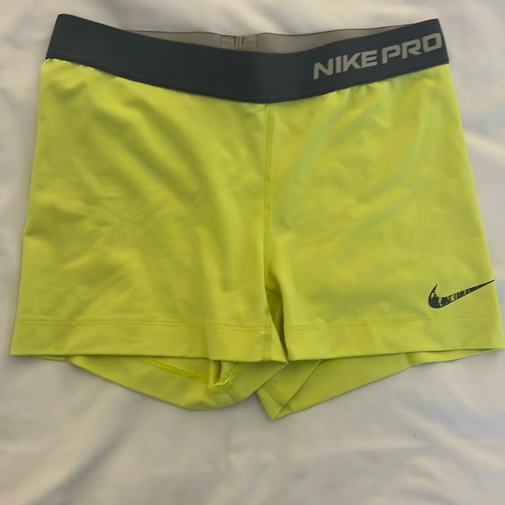 Nike Pro Yellow Athletic Shorts